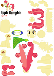 Size: 900x1273 | Tagged: artist needed, safe, artist:oskarek11, character:apple bumpkin, apple family member, papercraft, solo, vector