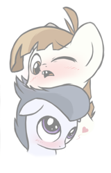 Size: 386x605 | Tagged: artist needed, source needed, safe, character:featherweight, character:rumble, species:pegasus, species:pony, blushing, cute, featherbetes, floppy ears, frown, gay, heart, male, neck nuzzle, nuzzling, open mouth, rumblebetes, shipping, shy, simple background, white background, wide eyes, wink