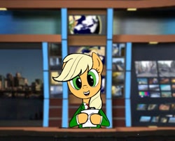 Size: 889x720 | Tagged: artist needed, safe, artist:tex, character:applejack, news, solo