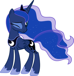Size: 730x748 | Tagged: artist needed, safe, character:princess luna, cute, lunabetes, simple background, smiling, solo, transparent background, vector, wink