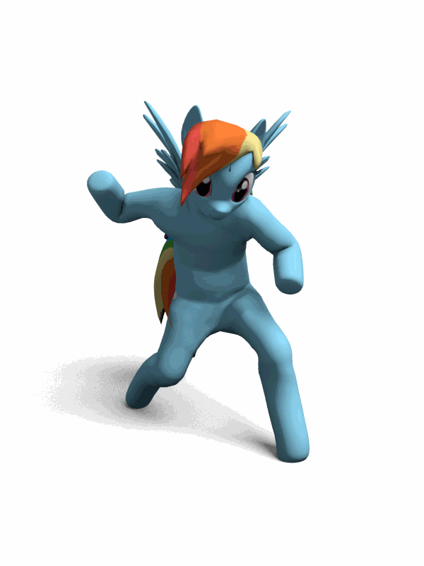 Size: 600x800 | Tagged: artist needed, safe, character:rainbow dash, species:anthro, 3d, animated, model, scout, simple background, team fortress 2, wat, white background