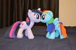Size: 6016x4000 | Tagged: artist needed, safe, character:rainbow dash, character:twilight sparkle, ship:twidash, female, irl, lesbian, photo, plushie, shipping