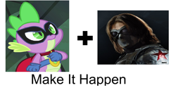 Size: 1432x776 | Tagged: artist needed, safe, character:humdrum, character:spike, exploitable meme, make it happen, meme, winter soldier