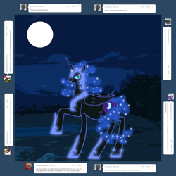 Size: 1200x1200 | Tagged: artist needed, safe, character:nightmare moon, character:princess luna, species:alicorn, species:pony, ask nightmother moon, female, mare, moon, nightmother moon, pregnant, raised hoof, solo