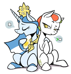 Size: 987x1023 | Tagged: artist needed, safe, edit, oc, oc only, oc:princess argenta, oc:princess stivalia, species:pony, nation ponies, /yeh/, argentina, argentina is white, italy, ponified, simple background, transparent background, ya es hora