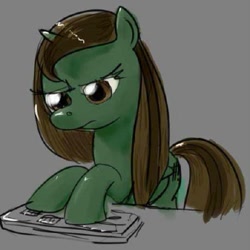 Size: 460x460 | Tagged: artist needed, source needed, safe, oc, oc only, oc:quora, species:alicorn, species:pony, alicorn oc, colored, keyboard, sketch, solo, typing