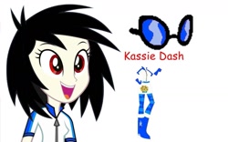 Size: 1155x720 | Tagged: artist needed, safe, oc, oc only, oc:kassie dash, my little pony:equestria girls, donut steel, simple background, solo, sunglasses, white background