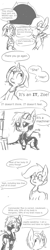 Size: 733x3665 | Tagged: safe, artist:tjpones, oc, oc only, oc:e-one, oc:mallory mun, oc:zoey zillions, species:pony, black sclera, comic, cyborg, floppy ears, fridge horror, futuristic, monochrome, sketch, space, stars, the implications are horrible, what has science done