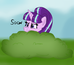 Size: 540x480 | Tagged: safe, artist:apple-jazzy, character:starlight glimmer, episode:what about discord?, g4, my little pony: friendship is magic, bush, solo, soon, starlight stalker