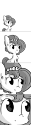 Size: 792x3155 | Tagged: safe, artist:tjpones, edit, oc, oc only, oc:brownie bun, fire, grayscale, monochrome, solo, tenso, this will end in fire