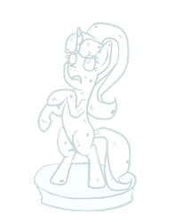 Size: 430x540 | Tagged: safe, artist:apple-jazzy, character:starlight glimmer, species:pony, species:unicorn, karma, monochrome, petrification, rearing, simple background, solo, statue, transparent background