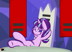Size: 1375x1000 | Tagged: safe, artist:ggumbaramggun, character:starlight glimmer, episode:the cutie re-mark, s5 starlight, smirk, smug, smuglight glimmer, solo, this will end in communism, welcome home twilight