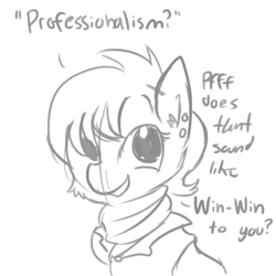 Size: 792x792 | Tagged: safe, artist:tjpones, character:ms. harshwhinny, species:pony, black and white, cute, grayscale, monochrome, ms. cutewhinny, professionalism, solo