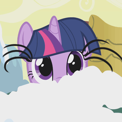 Size: 415x415 | Tagged: safe, artist:tjpones, edit, edited screencap, screencap, character:twilight sparkle, species:pony, species:unicorn, episode:winter wrap up, g4, my little pony: friendship is magic, animated, eyelashes, impossibly long eyelashes, solo, wat, what has science done, winter twiblink