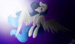 Size: 1280x750 | Tagged: safe, artist:prettyshinegp, oc, oc only, species:pegasus, species:pony, night, solo
