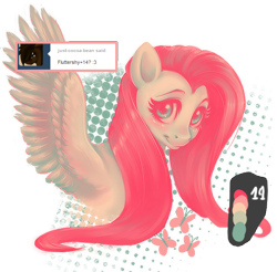 Size: 600x591 | Tagged: safe, artist:rizcifra, character:fluttershy, color palette, color palette challenge, cutie mark, limited palette, portrait, solo, spread wings, tumblr, wings
