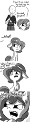 Size: 792x3168 | Tagged: safe, artist:tjpones, oc, oc only, oc:brownie bun, oc:richard, species:earth pony, species:human, species:pony, horse wife, episode:slice of life, g4, my little pony: friendship is magic, comic, disgusted, faec, grayscale, monochrome, pi day, pumpkin pie, this will end in divorce