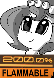 Size: 580x830 | Tagged: safe, artist:tjpones, oc, oc only, oc:brownie bun, 200% mad, expand dong, exploitable meme, fire, meme, monochrome, xk-class end-of-the-kitchen scenario