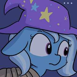 Size: 726x726 | Tagged: safe, artist:tjpones, character:trixie, species:pony, species:unicorn, ..., faec, female, mare, out of context, ropes, solo, tied, wat