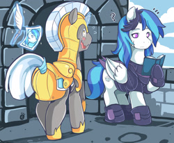 Size: 2844x2345 | Tagged: safe, artist:ende26, oc, oc only, oc:valiance, armor, boots, hoof boots, hoof shoes, mistaken identity, not shining armor, royal guard, shoes