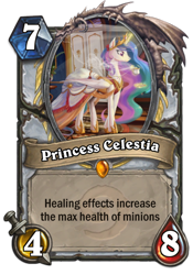 Size: 400x573 | Tagged: safe, artist:devinian, edit, character:princess celestia, card, clothing, dress, hearthstone, magic, teacup, trading card, trading card edit, warcraft