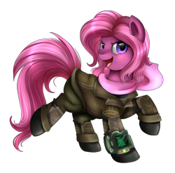 Size: 1854x1835 | Tagged: safe, artist:pridark, oc, oc only, fallout, pipbuck, power armor, powered exoskeleton, simple background, solo, transparent background