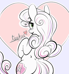 Size: 2000x2136 | Tagged: safe, artist:zapplebow, character:sweetie belle, species:pony, bipedal, cute, cutie mark, heart, older, plot, solo, the cmc's cutie marks