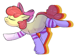Size: 2900x2200 | Tagged: safe, artist:yoditax, artist:zapplebow, character:apple bloom, species:earth pony, species:pony, clothing, cute, female, filly, simple background, socks, solo, transparent background