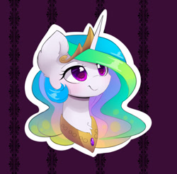 Size: 1280x1259 | Tagged: safe, artist:magnaluna, character:princess celestia, species:pony, bust, chest fluff, colored pupils, cute, cutelestia, female, fluffy, heart eyes, looking up, mare, smiling, solo, wingding eyes