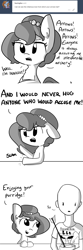 Size: 3300x9900 | Tagged: safe, artist:tjpones, oc, oc only, oc:brownie bun, oc:richard, species:earth pony, species:human, species:pony, horse wife, arrow, ask, blatant lies, chest fluff, comic, dialogue, ear fluff, female, grayscale, homeward bound, human male, male, mare, monochrome, porridge, pun, simple background, tumblr, white background
