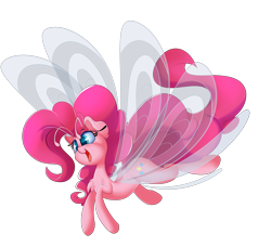 Size: 3000x2738 | Tagged: safe, artist:madacon, character:pinkie pie, species:breezies, newbie artist training grounds, breezie pie, breeziefied, chest fluff, cute, diapinkes, ear fluff, open mouth, simple background, solo, transformed, transparent background