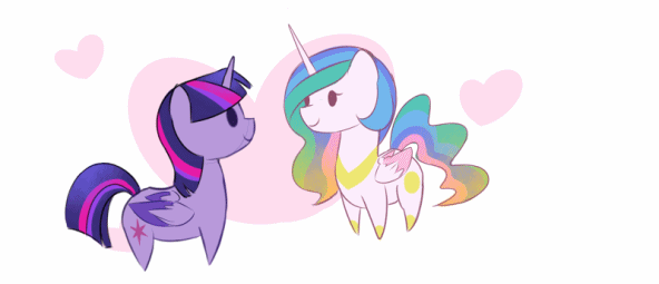 Size: 592x255 | Tagged: safe, artist:magnaluna, character:princess celestia, character:twilight sparkle, character:twilight sparkle (alicorn), species:alicorn, species:pony, ship:twilestia, animated, chibi, colored wings, colored wingtips, cute, female, gif, kissing, lesbian, mare, shipping