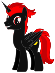 Size: 5500x7311 | Tagged: safe, artist:matthewboyz, oc, oc only, species:alicorn, species:pony, absurd resolution, alicorn oc, edgy, happy, male, red and black oc, request, simple background, smiling, solo, stallion, transparent background, vector