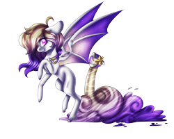 Size: 2500x2000 | Tagged: safe, artist:immagoddampony, oc, oc only, bat wings, orbite, original species, simple background, solo, transparent background