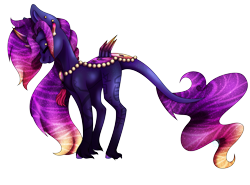 Size: 2700x2000 | Tagged: safe, artist:immagoddampony, oc, oc only, gradient hair, leonine tail, original species, simple background, solo, transparent background, unshorn fetlocks