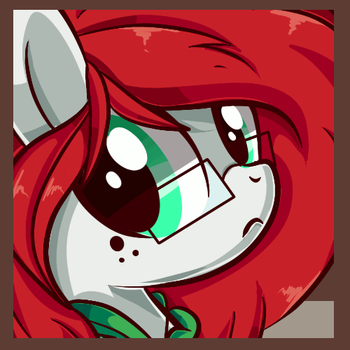 Size: 500x500 | Tagged: safe, artist:peachesandcreamated, oc, oc only, oc:dream, species:pony, :<, animated, blinking, bust, clothing, cute, female, freckles, frown, gif, glasses, icon, looking at you, mare, portrait, solo