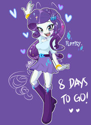 Size: 872x1200 | Tagged: safe, artist:aizy-boy, part of a set, character:rarity, my little pony:equestria girls, clothing, countdown, cute, dawwww, female, hype, nail polish, part of a series, pixiv, ponied up, skirt, solo, sparkles