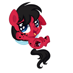 Size: 1000x1000 | Tagged: safe, artist:peachesandcreamated, oc, oc only, species:pony, chibi, colored pupils, cute, female, mare, miraculous ladybug, original species, ponified, simple background, solo, transparent background