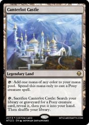 Size: 375x523 | Tagged: safe, artist:devinian, edit, editor:mordekaiserhuehuehue, canterlot, canterlot castle, card, castle, epic, land card, magic the gathering, no pony, scenery, scenery porn, trading card, trading card edit