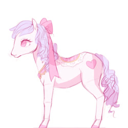 Size: 540x540 | Tagged: safe, artist:frali, bow, hair bow, homestuck, maplehoof, saddle, solo, tack