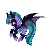 Size: 97x100 | Tagged: safe, artist:nemovonsilver, oc, oc only, oc:midnight chastise, species:bat pony, species:pony, animated, armor, gif, night guard, pixel art, simple background, solo, transparent background