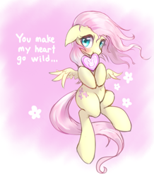 Size: 855x979 | Tagged: safe, artist:mlpanon, part of a set, character:fluttershy, species:pony, belly button, blushing, cute, dawwww, floppy ears, flying, hnnng, looking at you, mouth hold, shyabetes, solo, valentine, valentine's day, windswept mane