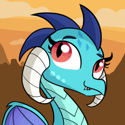 Size: 792x792 | Tagged: safe, artist:tjpones, character:princess ember, species:dragon, avatar, bust, cute, emberbetes, eyelashes, fangs, female, looking at you, smiling, solo, tjpones is trying to murder us, weapons-grade cute