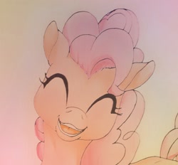 Size: 869x806 | Tagged: safe, artist:lilapudelpony, character:pinkie pie, happy, looking at you, pencil, pencil drawing, smiling, smiling at you, solo, traditional art