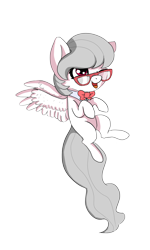 Size: 1200x2000 | Tagged: safe, artist:kameomia, oc, oc only, oc:silver, species:pegasus, species:pony, .psd available, bow tie, female, filly, glasses, simple background, solo, transparent background