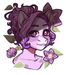 Size: 848x960 | Tagged: safe, artist:kapusha-blr, oc, oc only, species:anthro, flower, flower in hair, solo