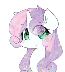 Size: 1487x1646 | Tagged: safe, artist:windymils, character:sweetie belle, bust, cute, diasweetes, eye clipping through hair, older, portrait, simple background, solo, transparent background