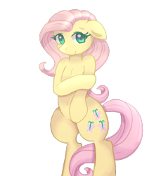 Size: 712x812 | Tagged: safe, artist:tuxisthename, character:fluttershy, species:pegasus, species:pony, belly button, bipedal, cute, female, floppy ears, looking at you, mare, shyabetes, simple background, solo, transparent background