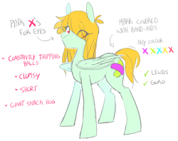 Size: 1108x879 | Tagged: safe, artist:braindead, oc, oc only, oc:braindead, species:pegasus, species:pony, covered cutie mark, reference sheet, solo, wingding eyes, x eyes
