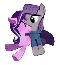 Size: 1024x1096 | Tagged: safe, artist:millioncookies, character:maud pie, character:starlight glimmer, species:pony, female, lesbian, shipping, starmaud